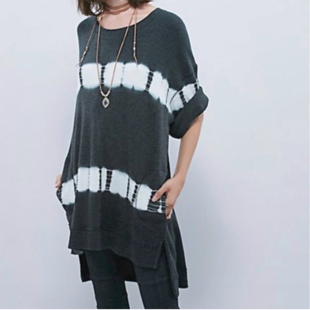 NWT We the Free Canyon Tie Dye Tunic Thermal WaffleTop Free People Size Large
